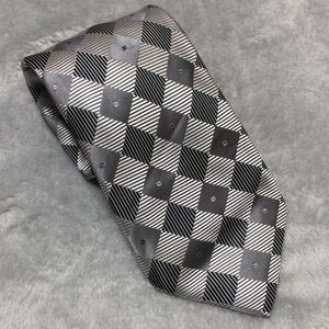Roberto Villini Black and Gray Diamond Print Tie
